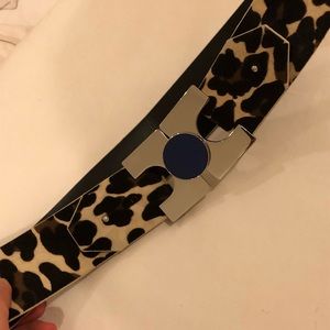 DVF leather/calf hair belt